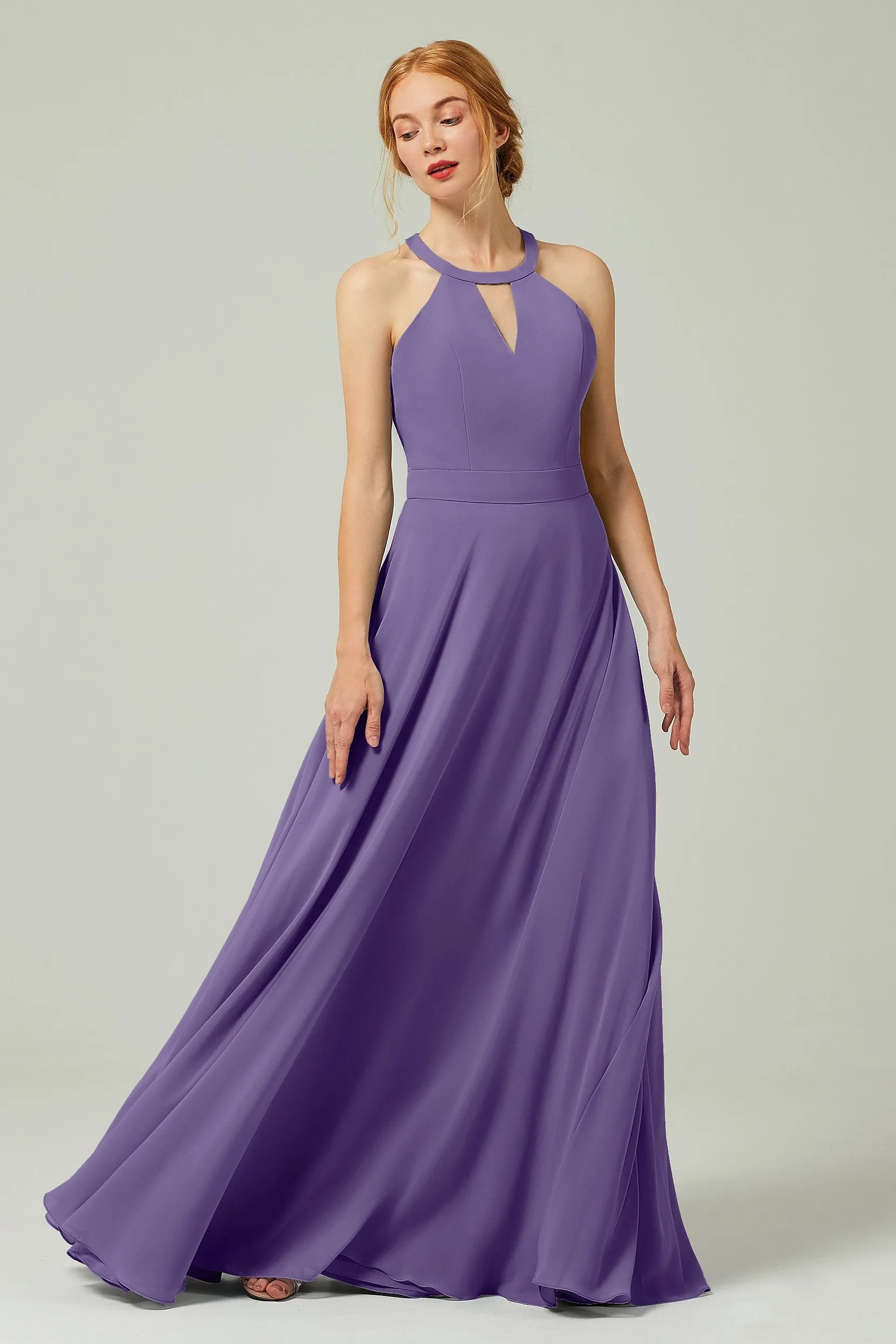 A-Line Floor Length Chiffon Bridesmaid Dress CB0329