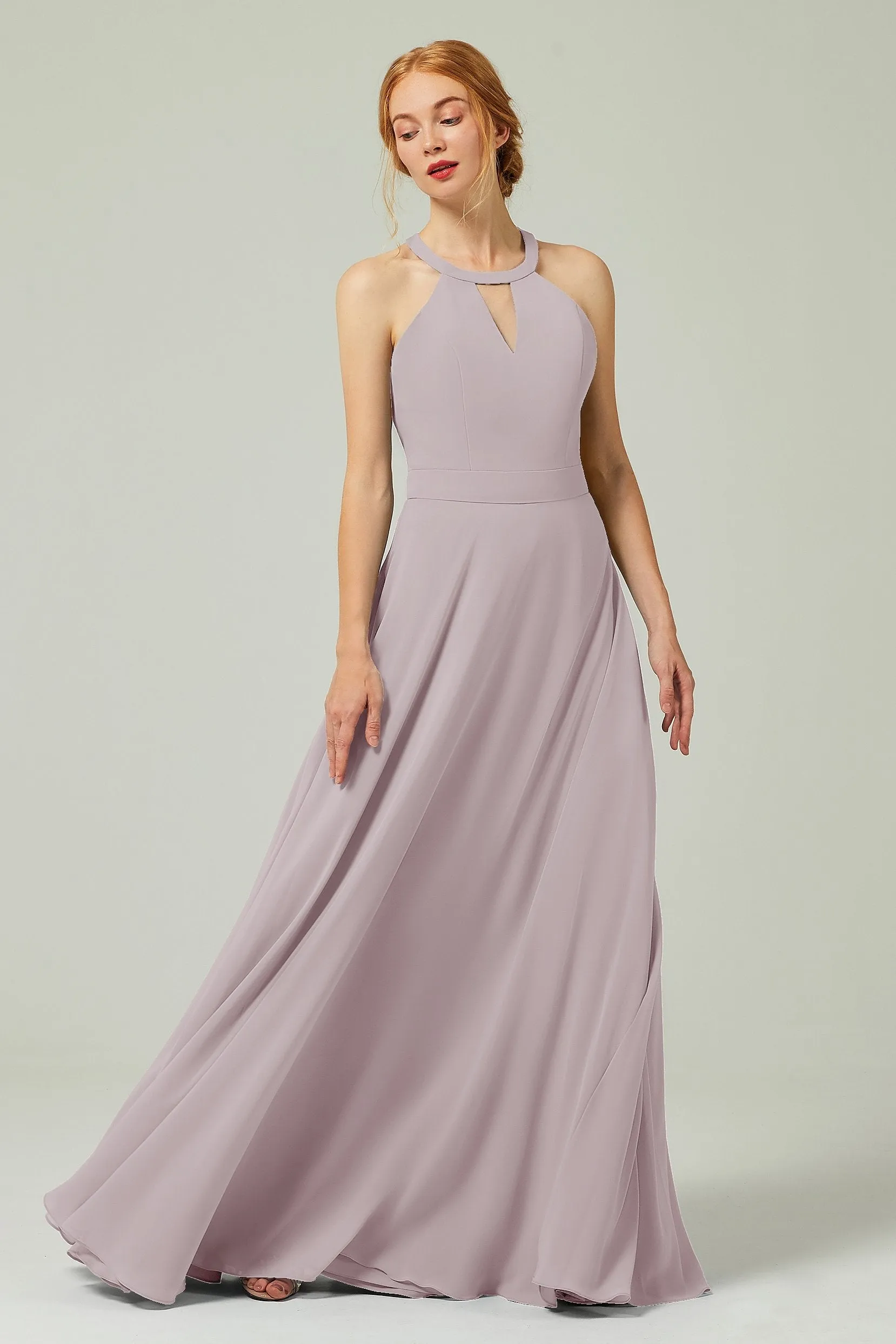 A-Line Floor Length Chiffon Bridesmaid Dress CB0329