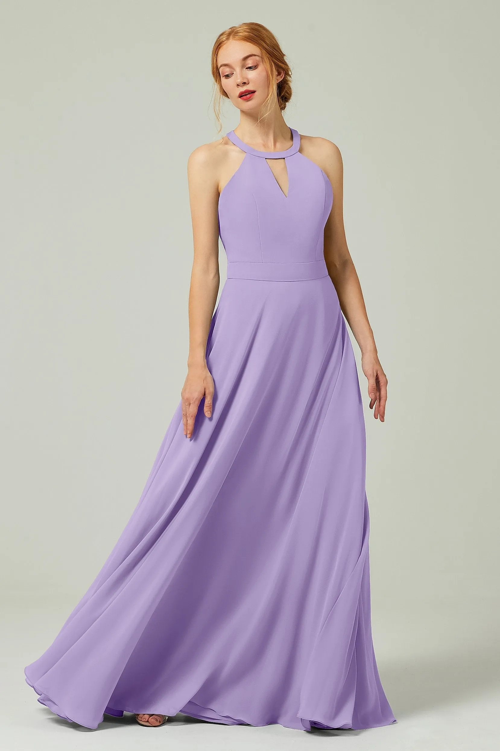 A-Line Floor Length Chiffon Bridesmaid Dress CB0329