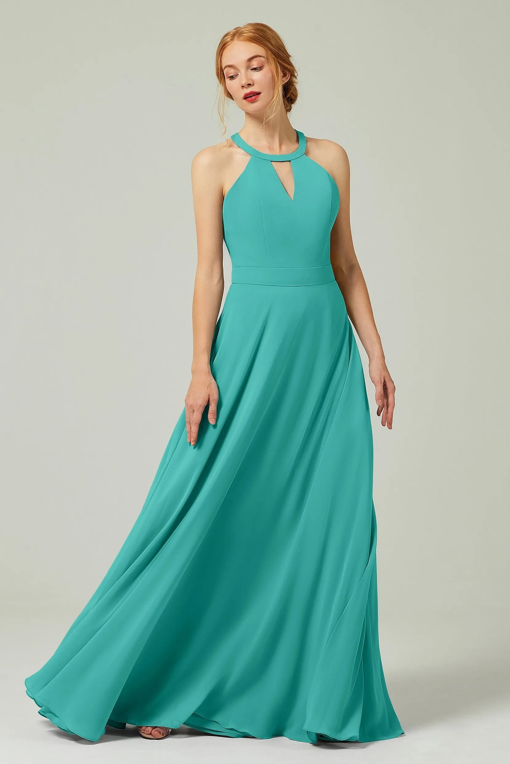 A-Line Floor Length Chiffon Bridesmaid Dress CB0329