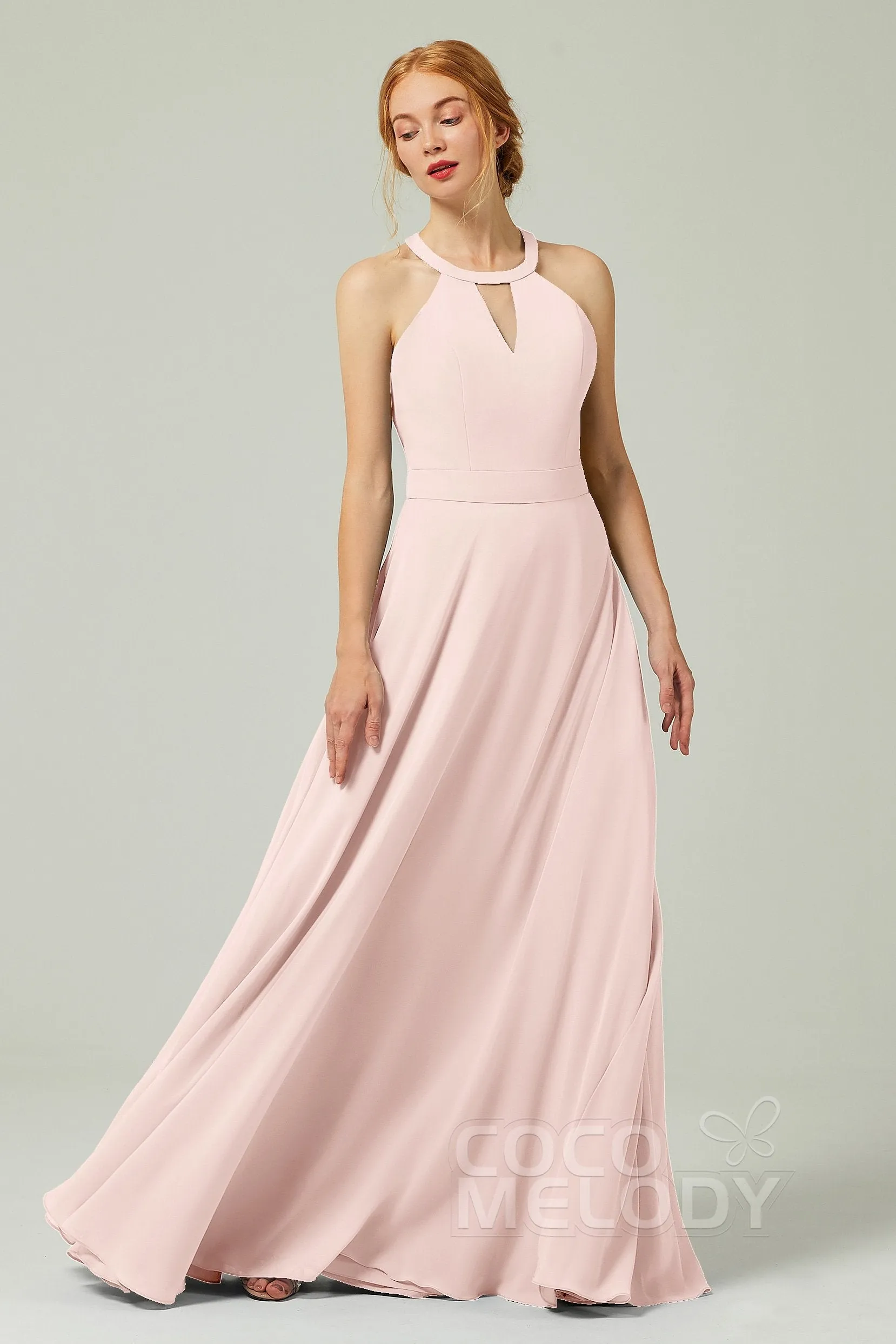 A-Line Floor Length Chiffon Bridesmaid Dress CB0329