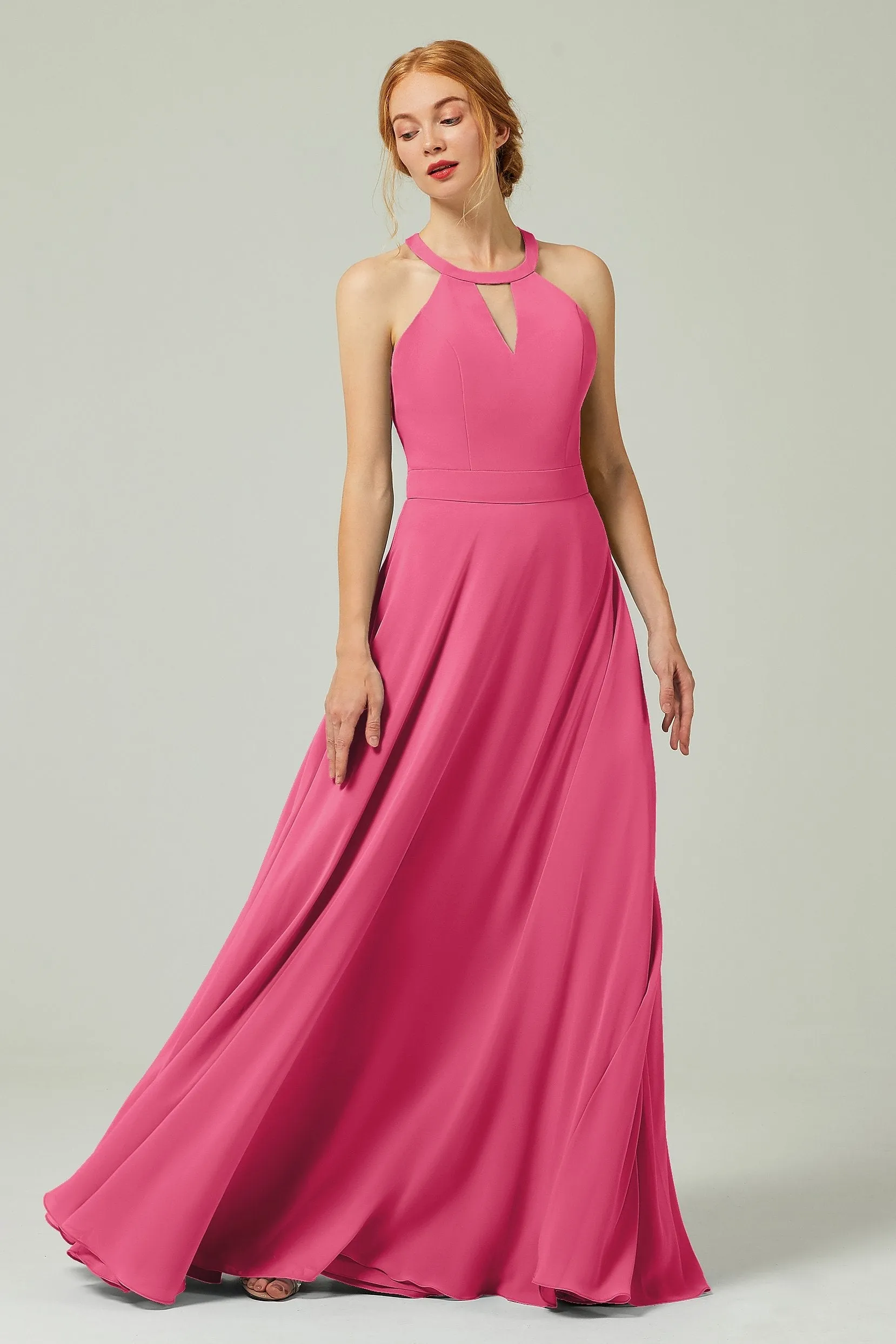 A-Line Floor Length Chiffon Bridesmaid Dress CB0329