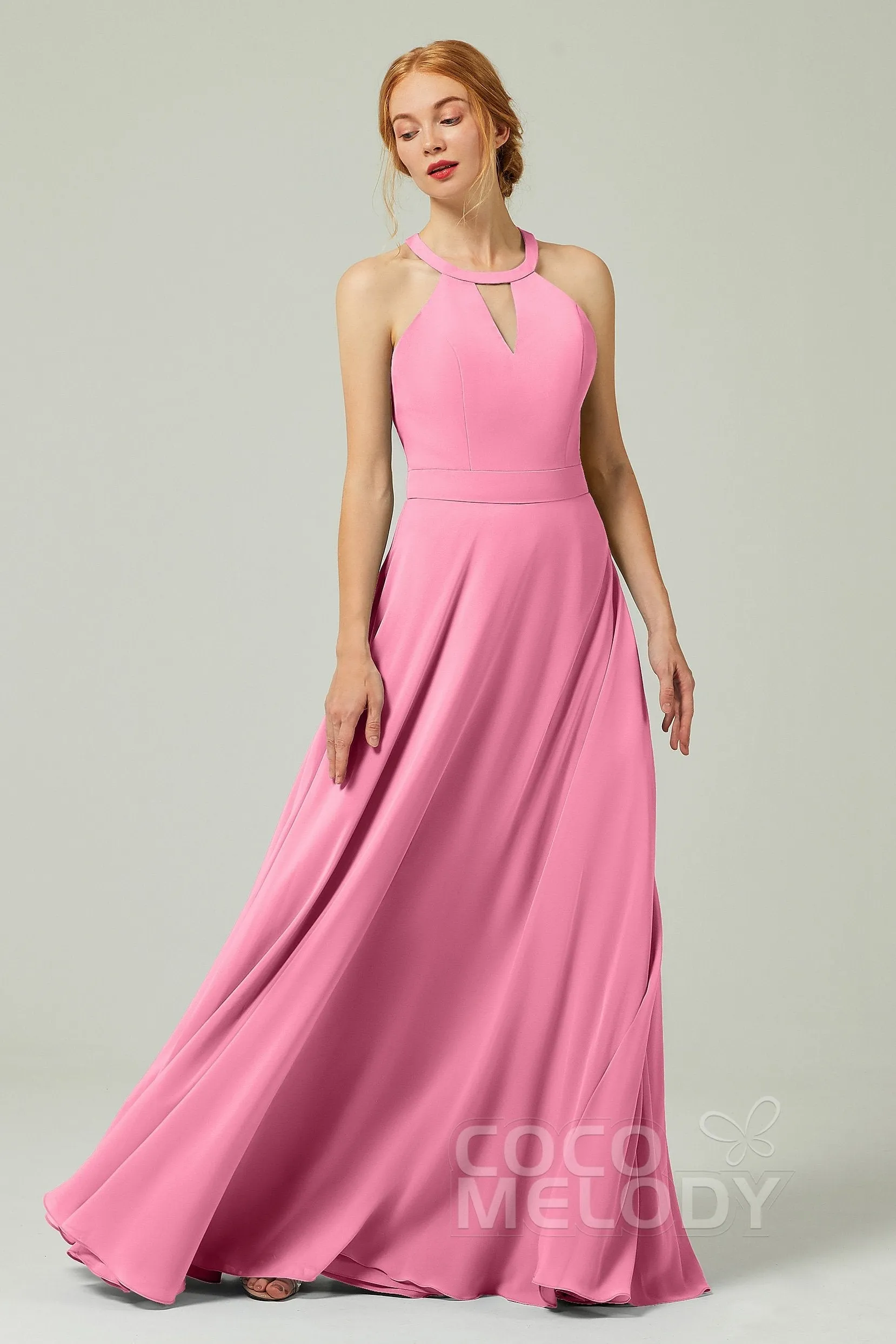 A-Line Floor Length Chiffon Bridesmaid Dress CB0329