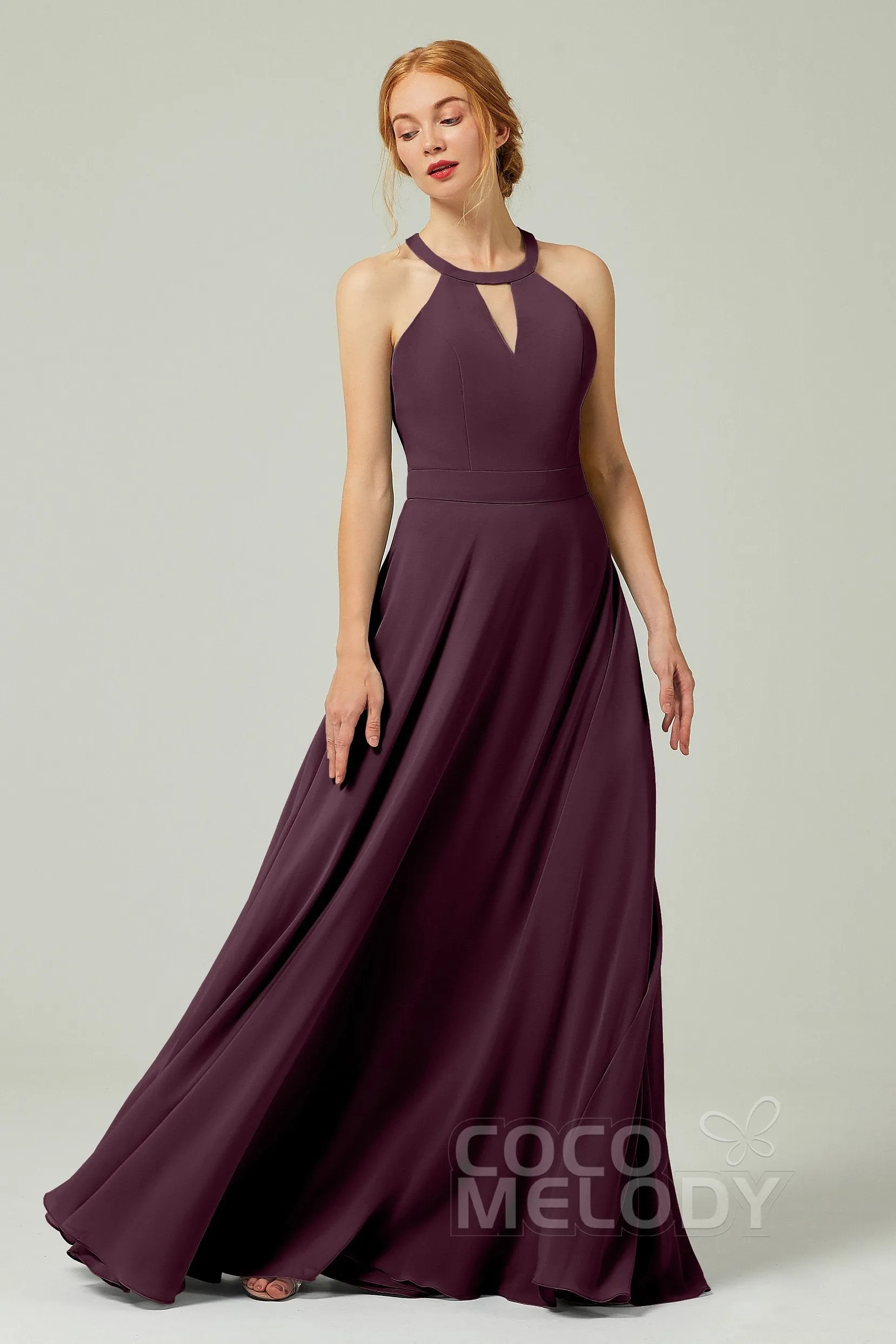 A-Line Floor Length Chiffon Bridesmaid Dress CB0329