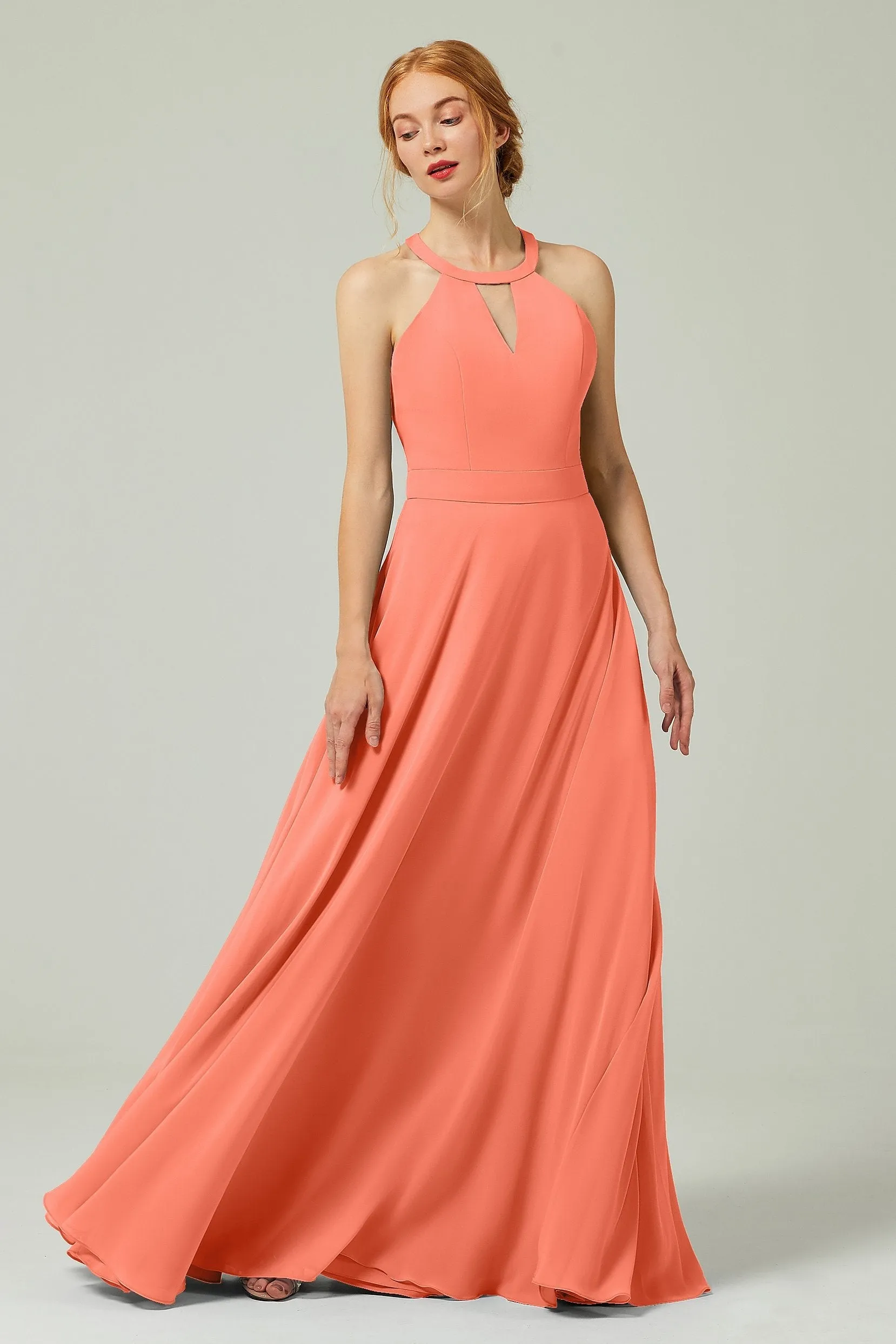 A-Line Floor Length Chiffon Bridesmaid Dress CB0329