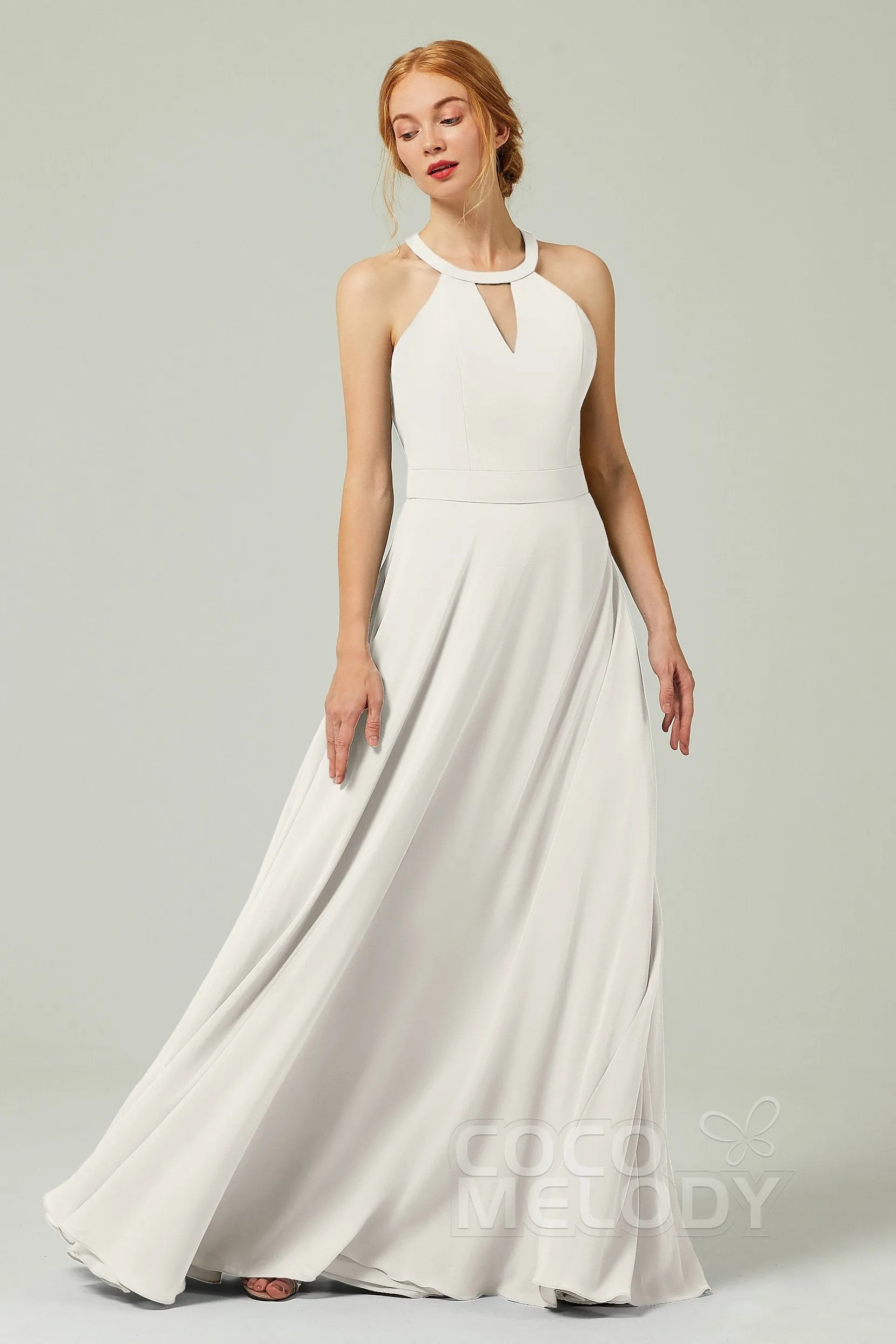 A-Line Floor Length Chiffon Bridesmaid Dress CB0329