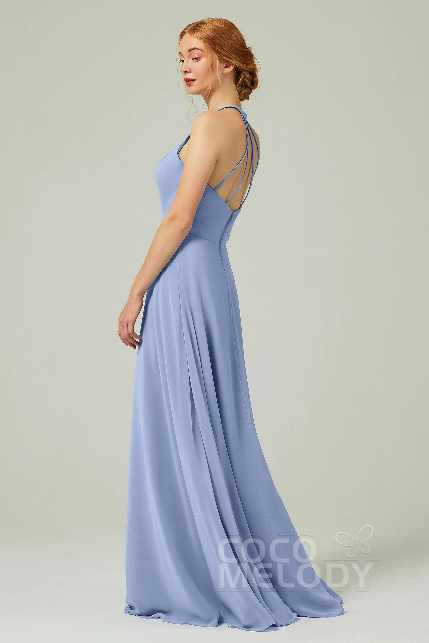 A-Line Floor Length Chiffon Bridesmaid Dress CB0329