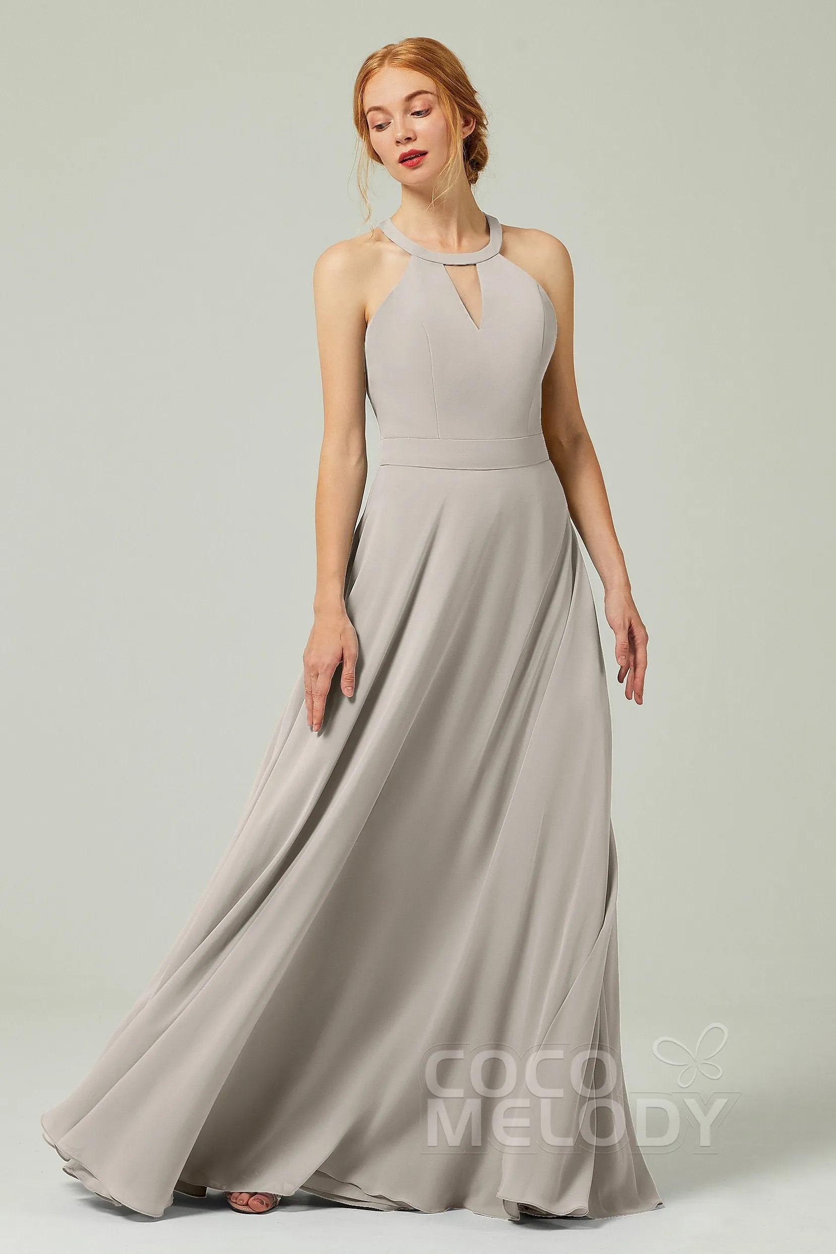 A-Line Floor Length Chiffon Bridesmaid Dress CB0329