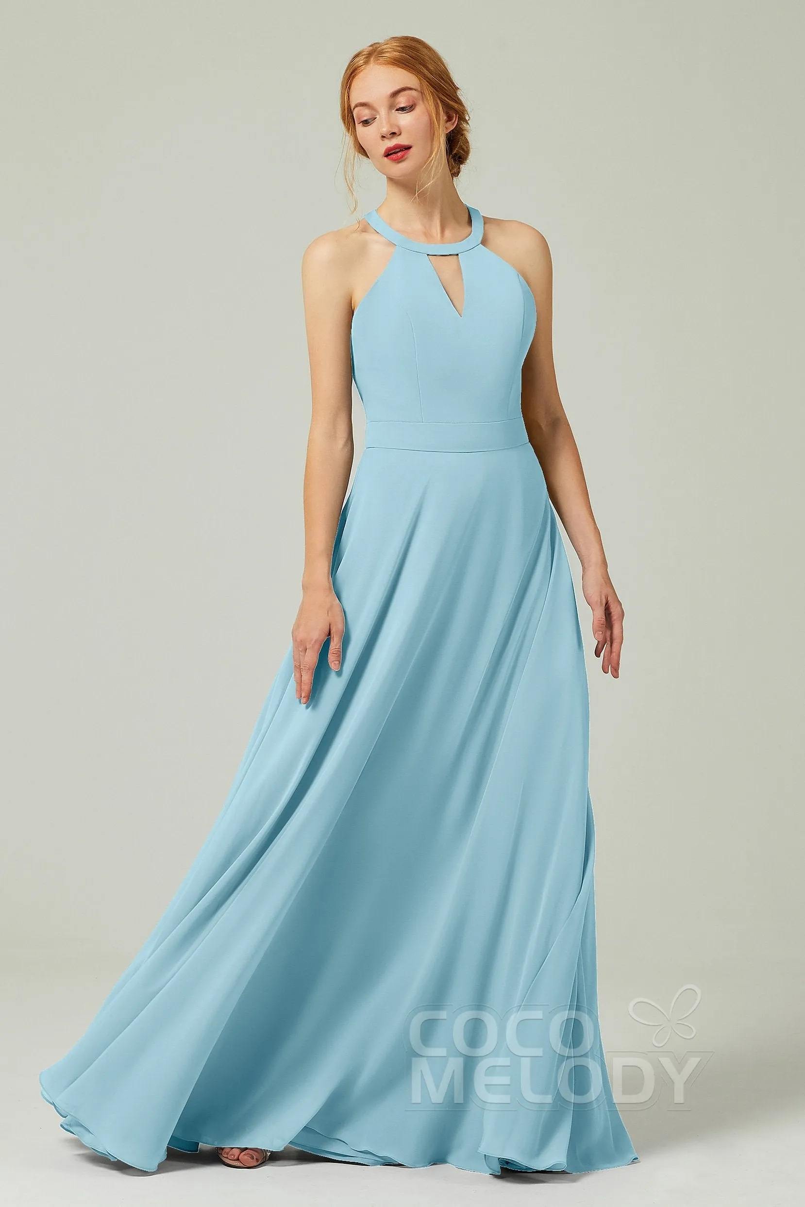 A-Line Floor Length Chiffon Bridesmaid Dress CB0329