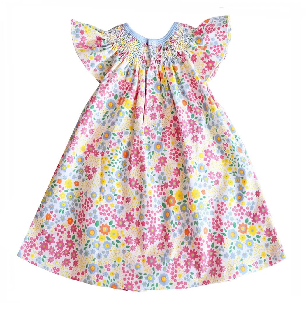 Alisson Hand smocked pima cotton bishop girls dress