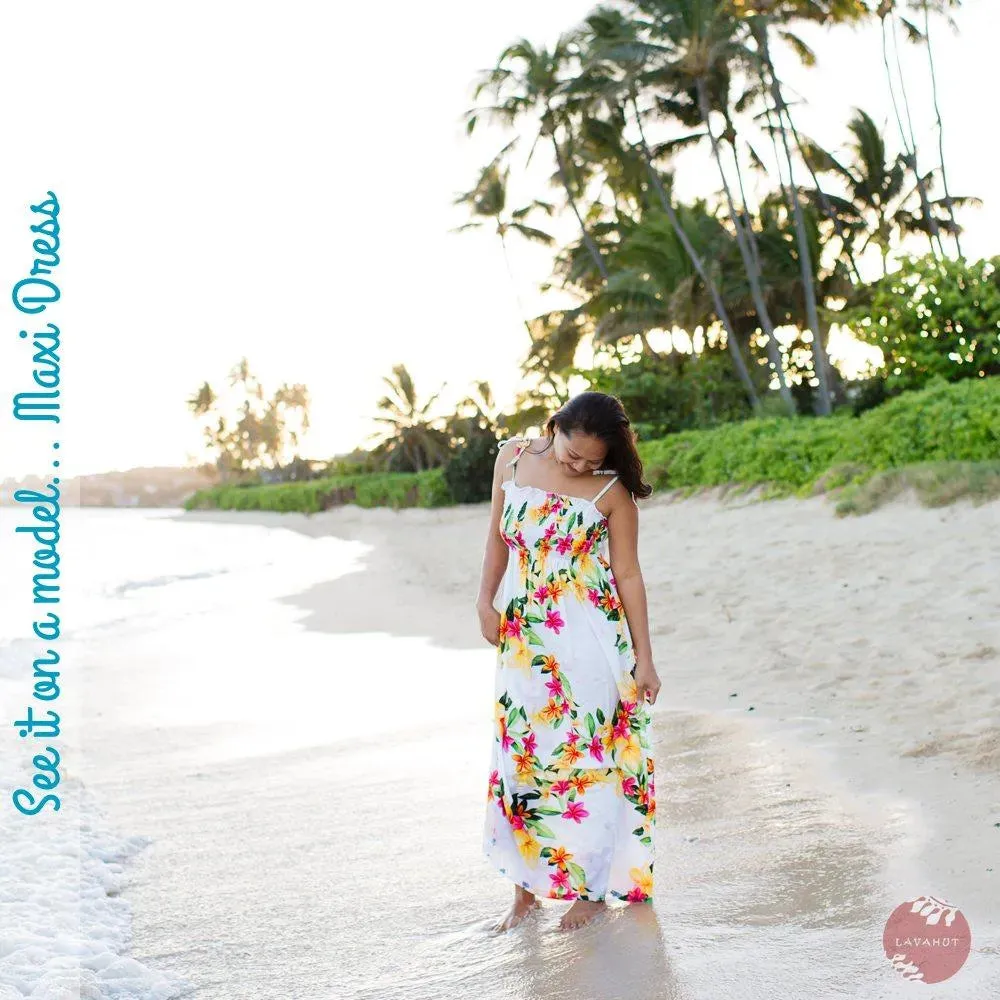 Atoll Blue Maxi Hawaiian Dress