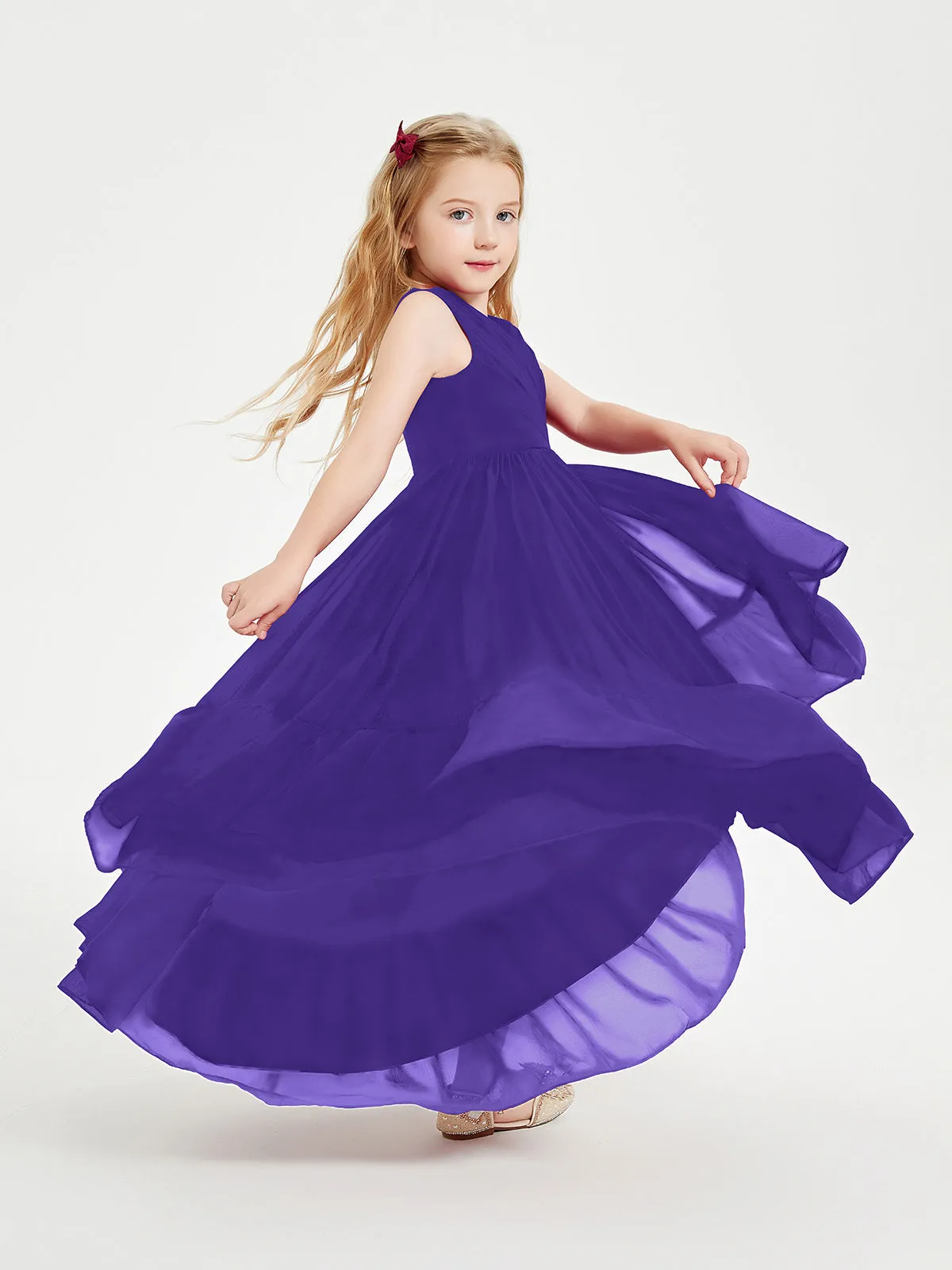 Boho Junior Bridesmaid Dresses Cascading Skirt Regency