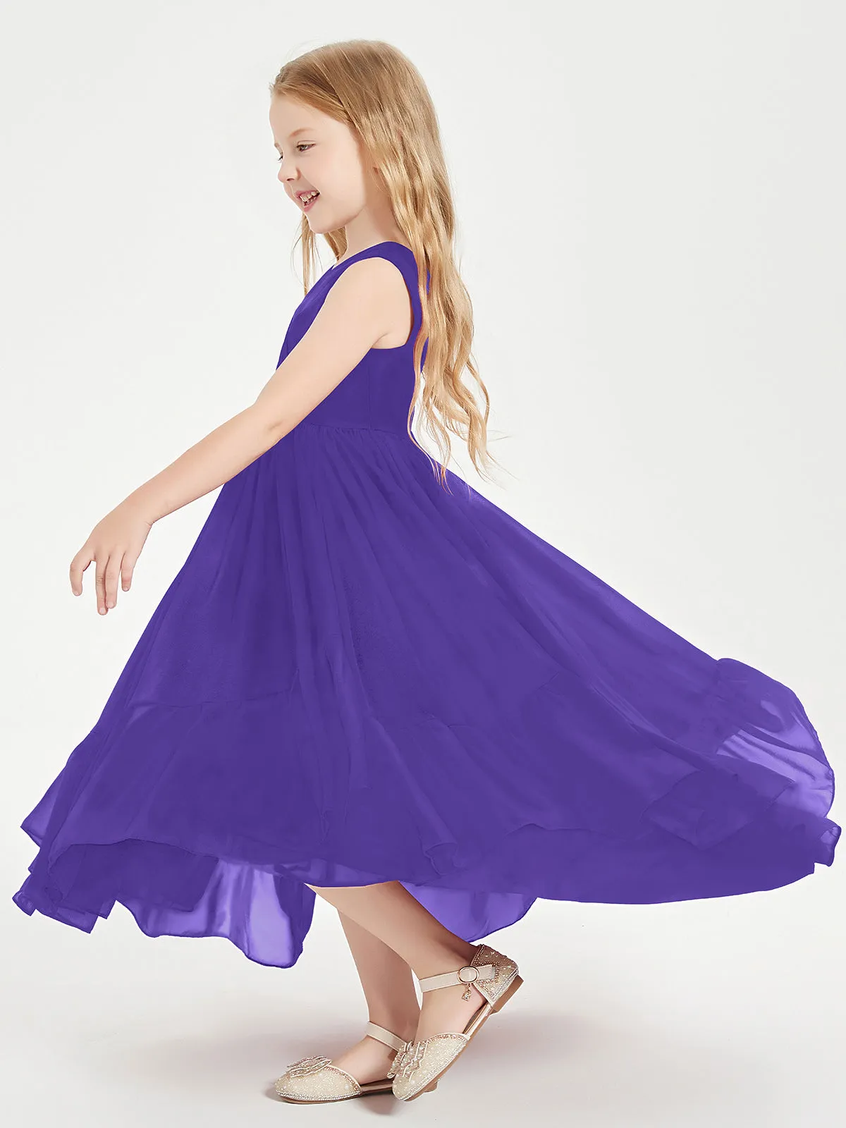 Boho Junior Bridesmaid Dresses Cascading Skirt Regency