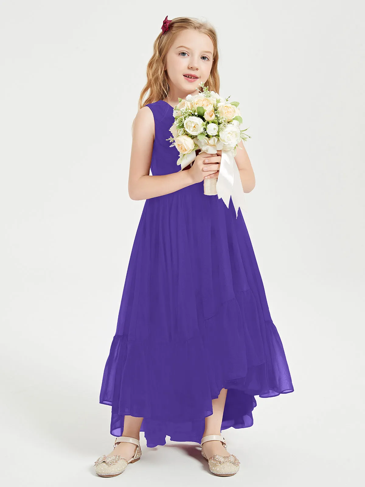 Boho Junior Bridesmaid Dresses Cascading Skirt Regency