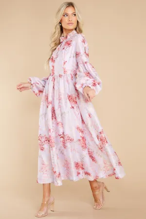 Chasing Butterflies Pink Floral Print Maxi Dress