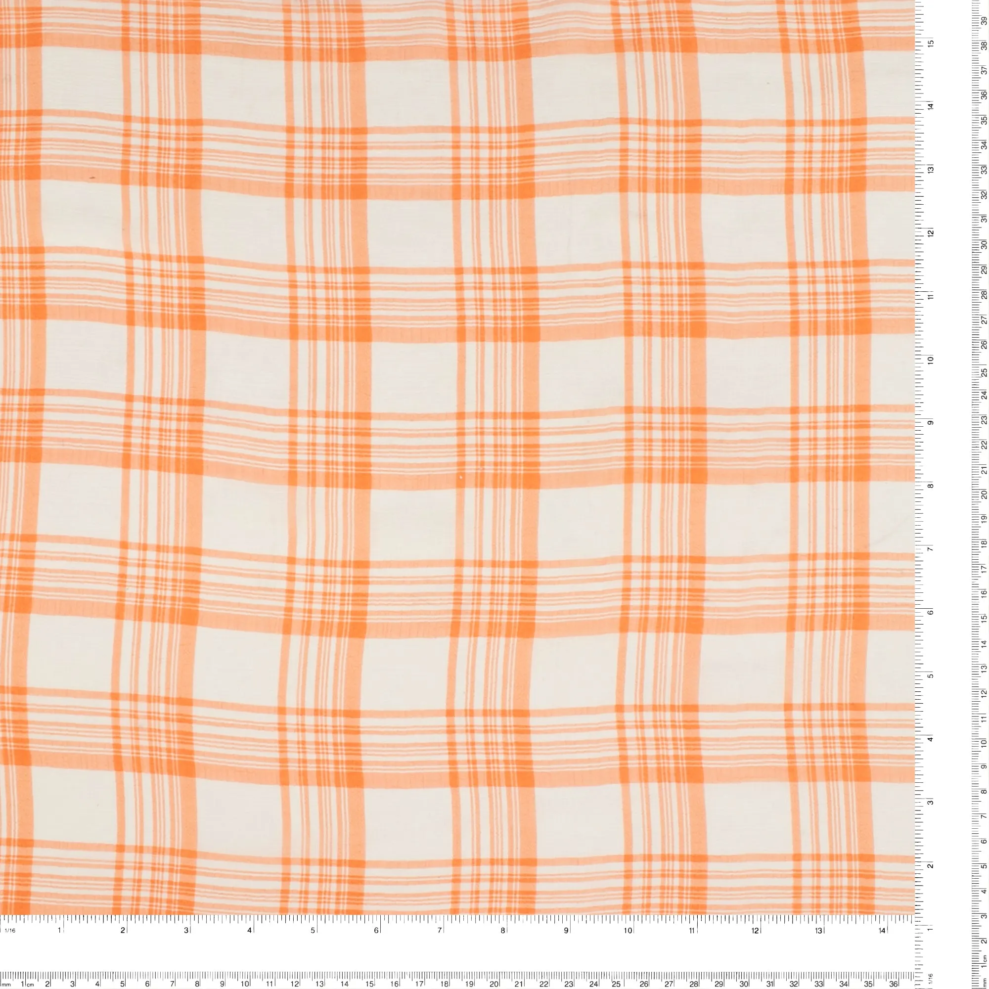 Crepe Chiffon - DAISY - Big Plaid - Orange