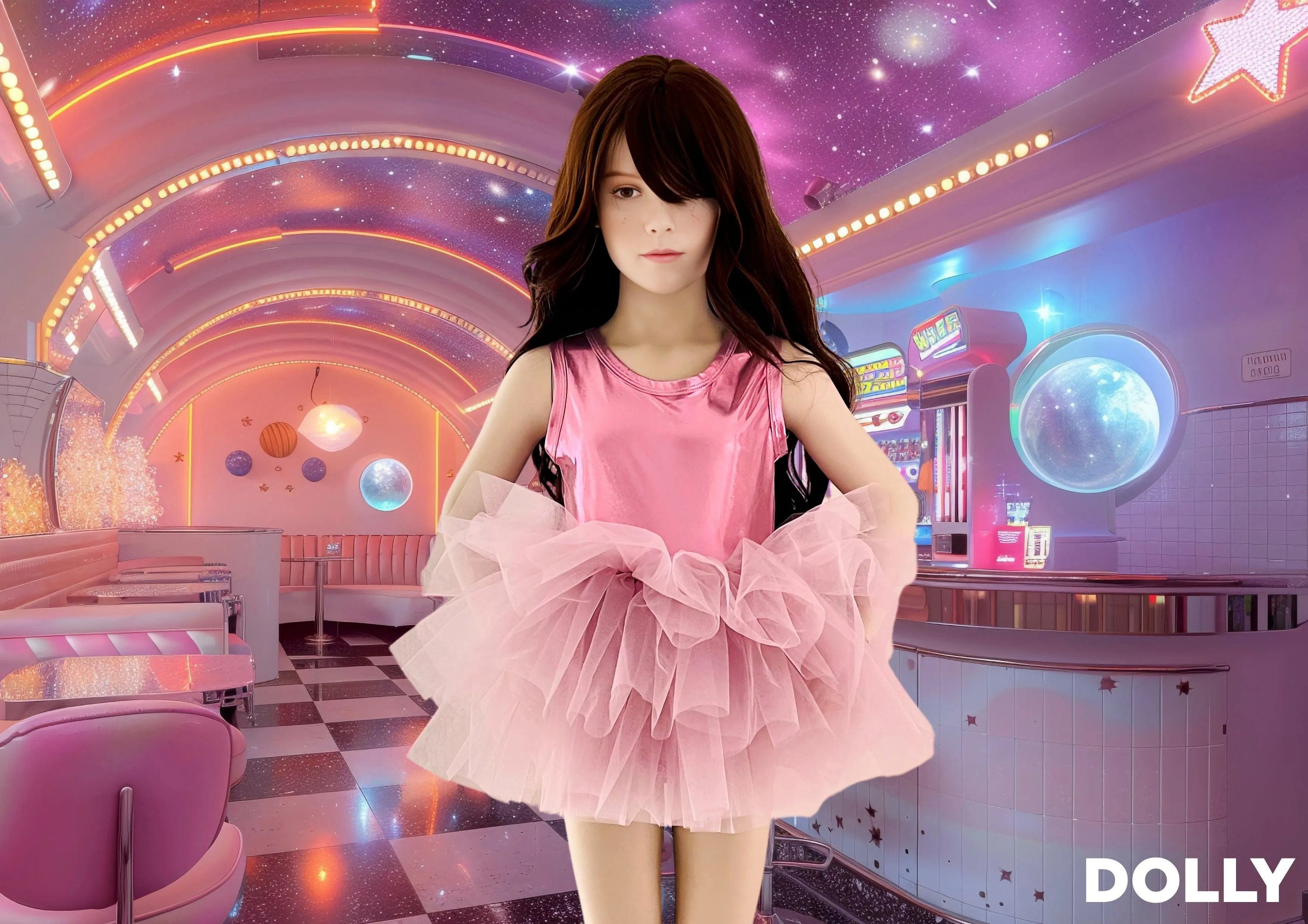 DOLLY TIMELESS METALLIC TUTU DRESS pink