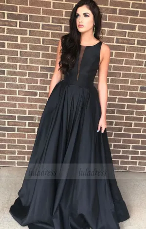 elegant black long prom dress party dress formal evening dress