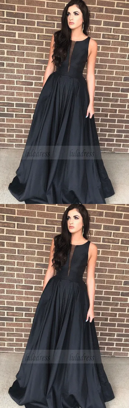 elegant black long prom dress party dress formal evening dress