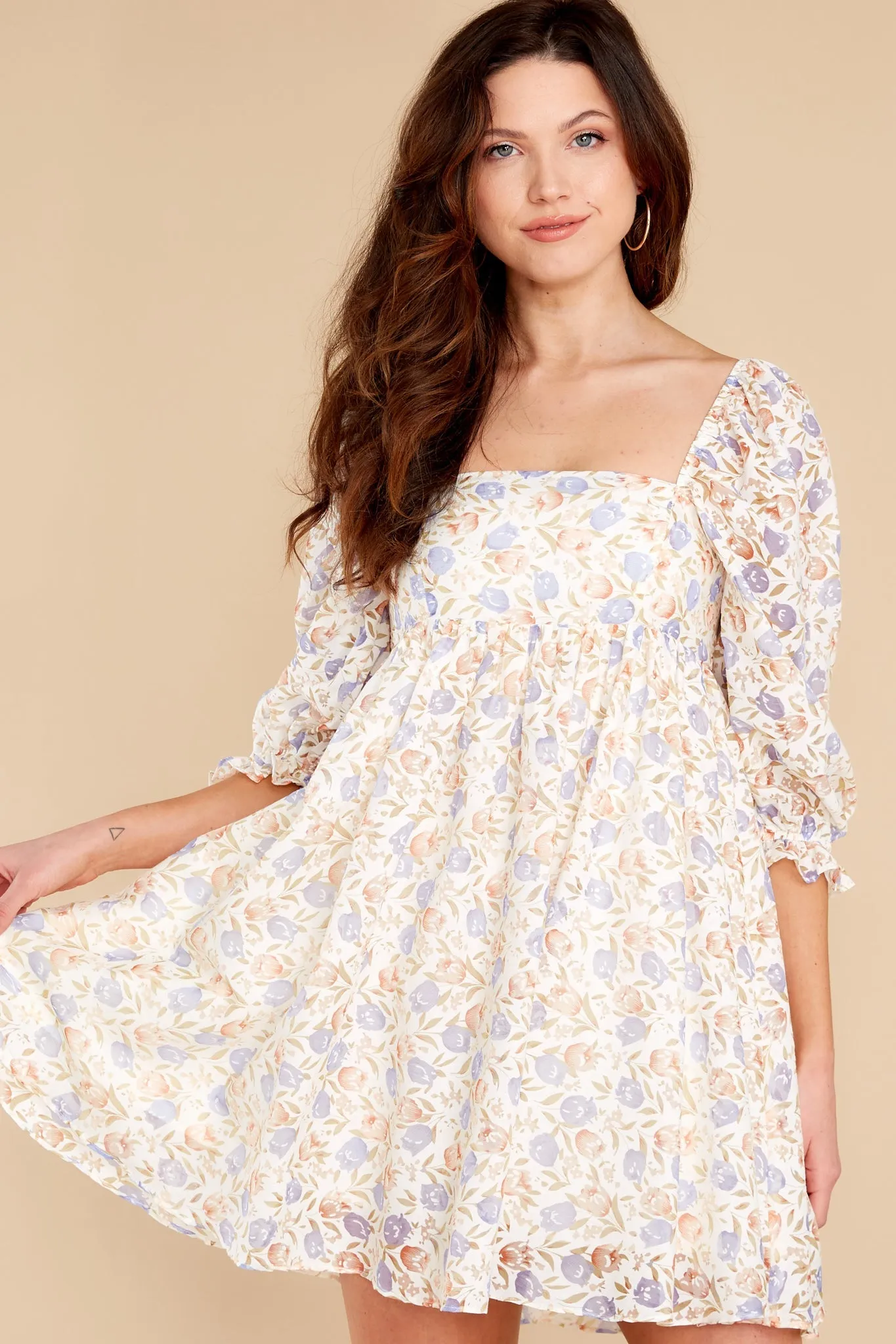 Finding Beauty Ivory Floral Print Dress