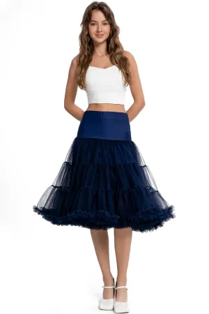 Fluffy Net Petticoat 25.5” In Navy Blue