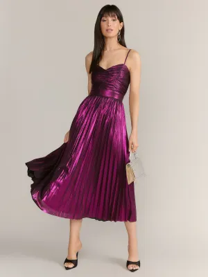 Flying Tomato Sleeveless Pleated Metallic Dress - Brands We Love