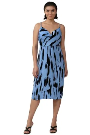 FOREVER 21 women's Satin Classic Knee-Length Dress (466827_Blue