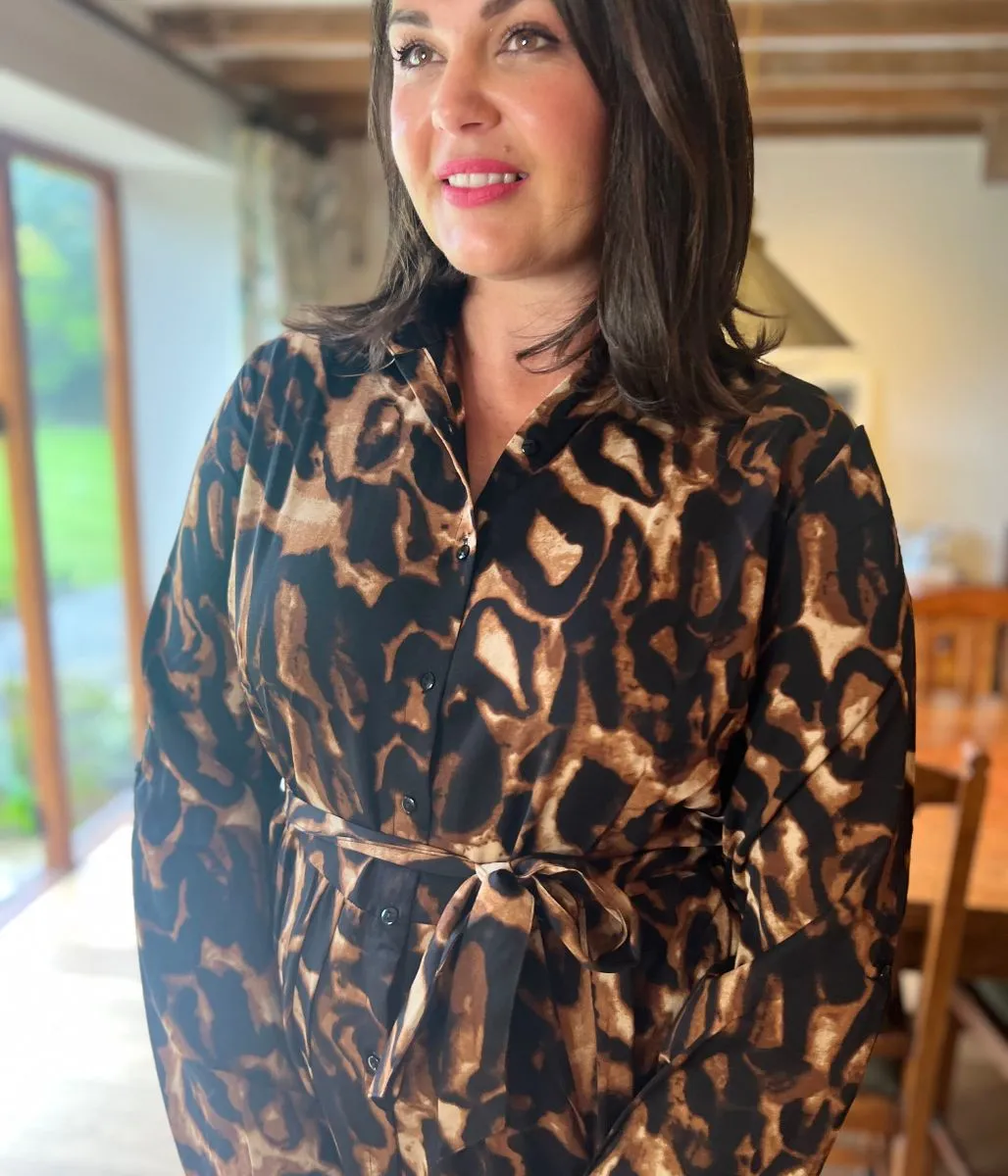 Freya Leopard Print Shirt Dress