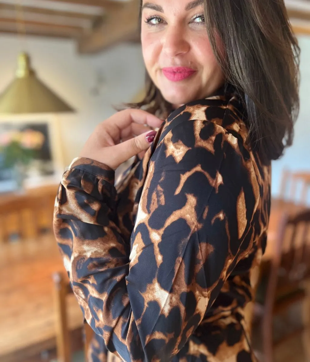 Freya Leopard Print Shirt Dress