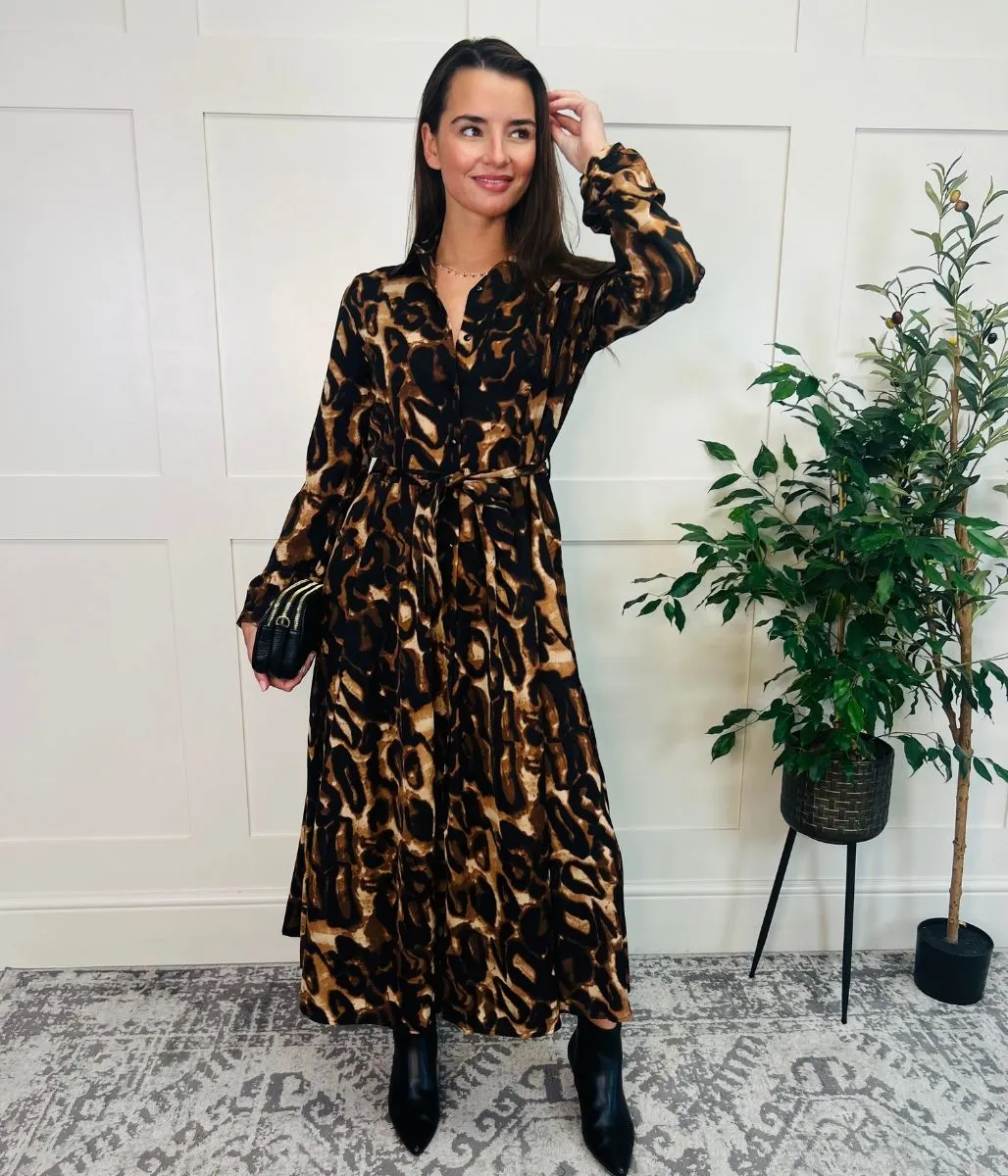 Freya Leopard Print Shirt Dress