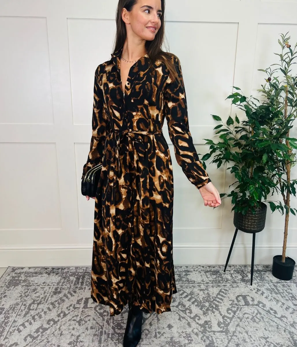 Freya Leopard Print Shirt Dress