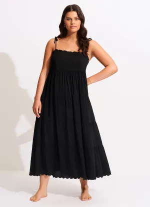 Gia Scallop Midi               - Black