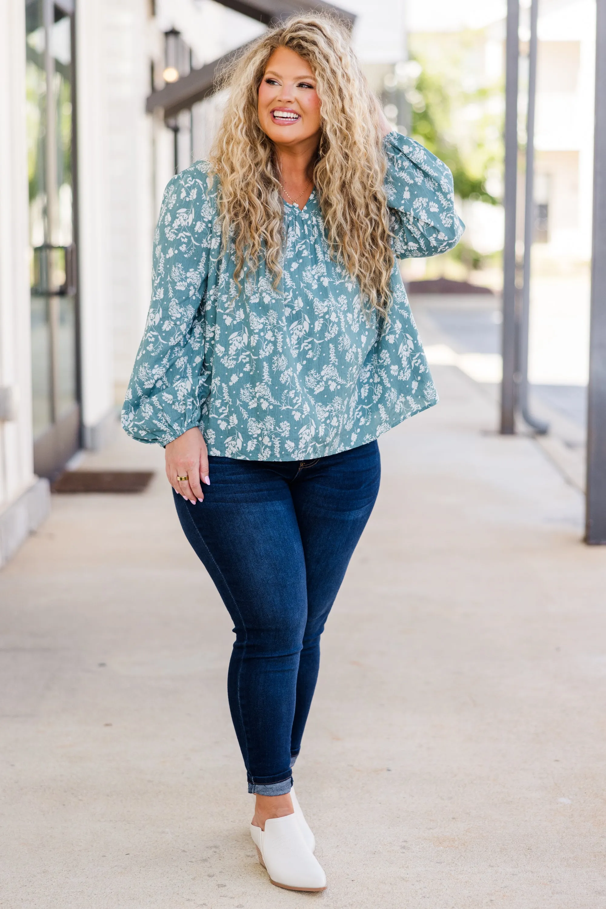 Graceful Blossom Top, Sage