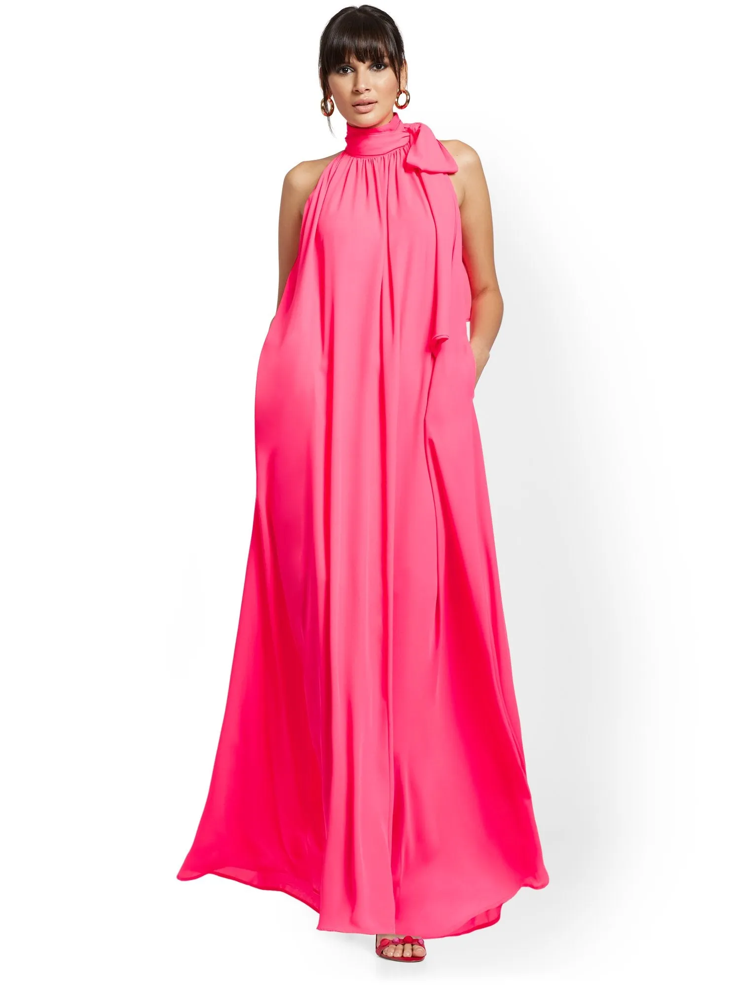 Halter Bow Maxi Dress