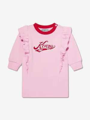 KENZO Baby Girls Frilly Sweater Dress in Pink