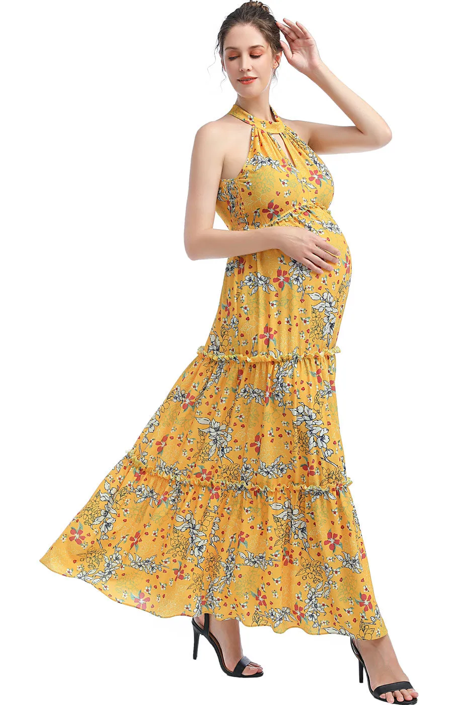 Kimi   Kai Maternity "Soleil" Floral Print Maxi Dress