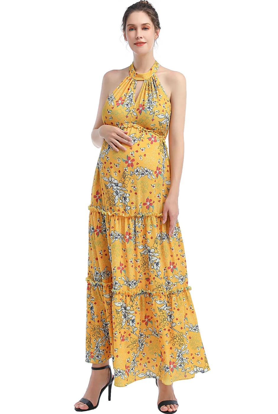 Kimi   Kai Maternity "Soleil" Floral Print Maxi Dress