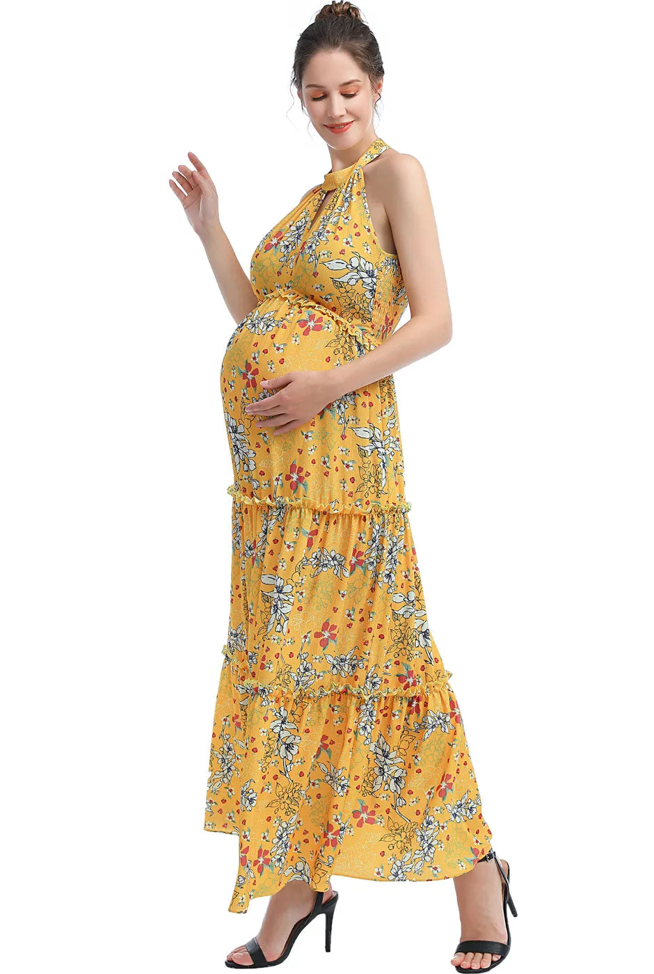 Kimi   Kai Maternity "Soleil" Floral Print Maxi Dress