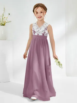 Lace Top Junior Bridesmaid Dresses Wisteria