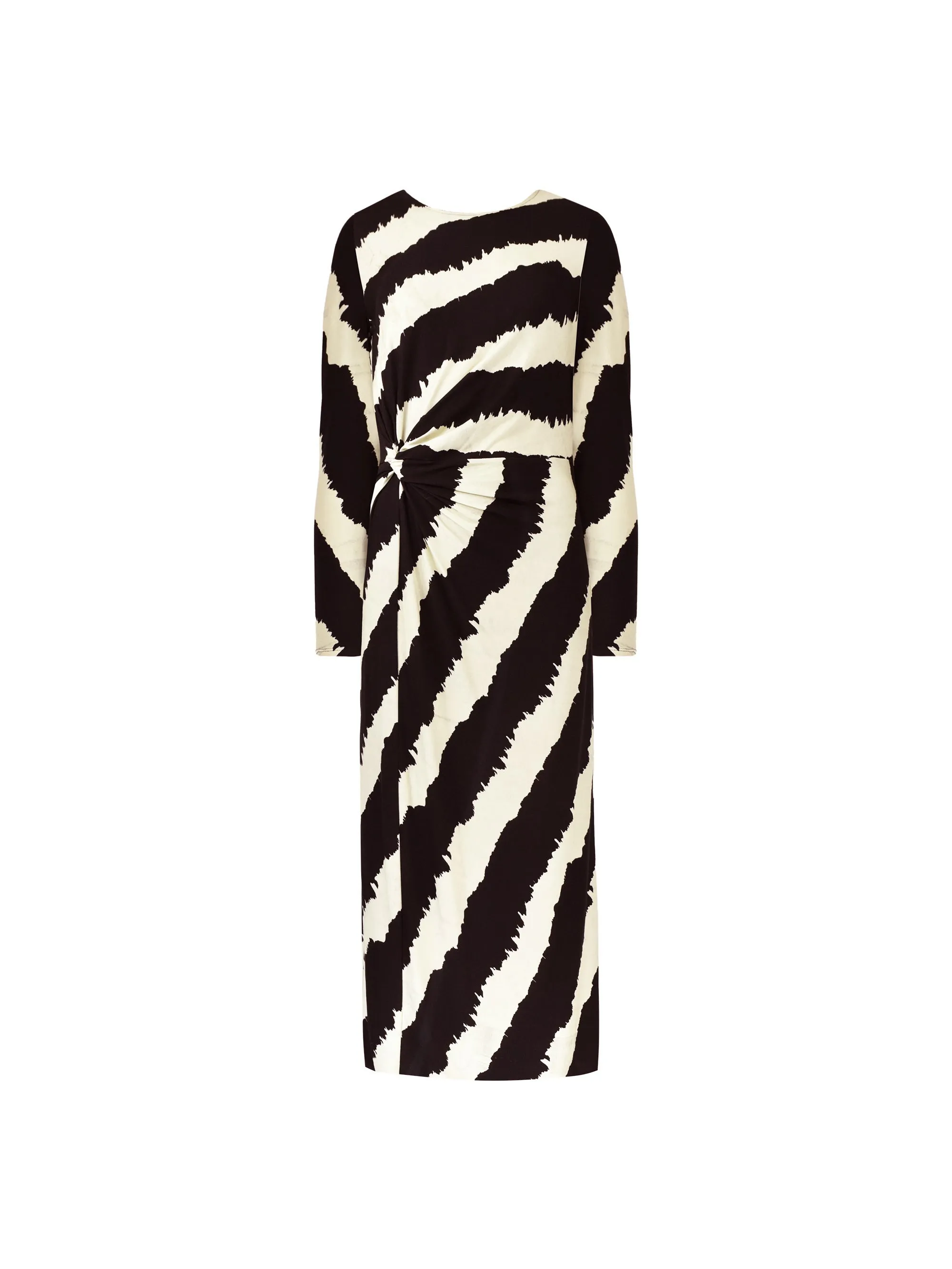 Mono Bold Stripe Twist Detail Jersey Dress