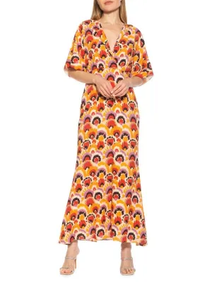 Naomi Alexia Admor maxi dress with floral print, multicolor