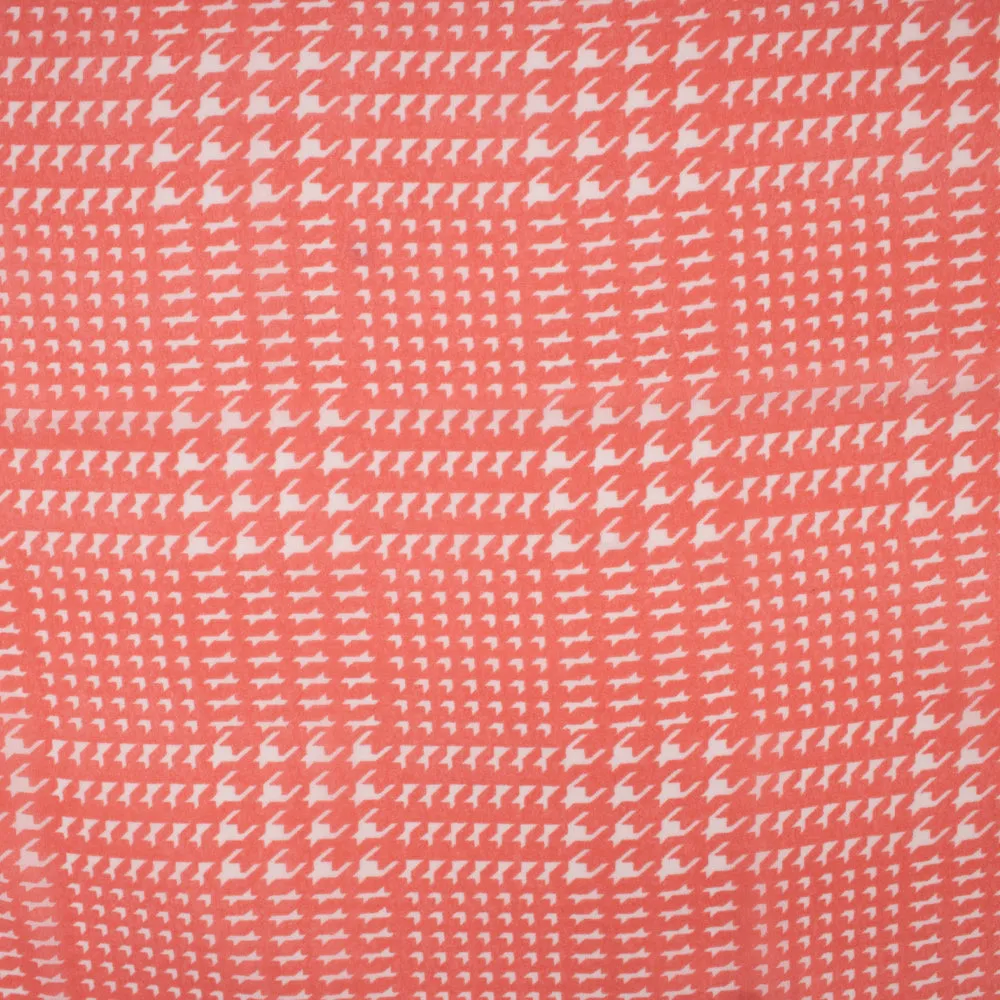 Novelty Polyester Print - Houndstooth - Orange