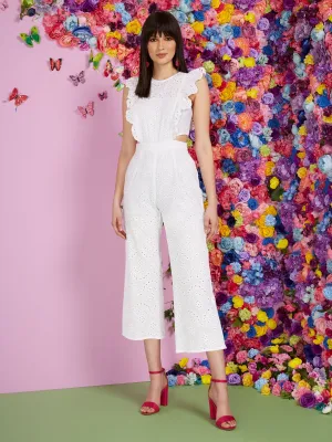 Petite Eyelet Cutout Jumpsuit