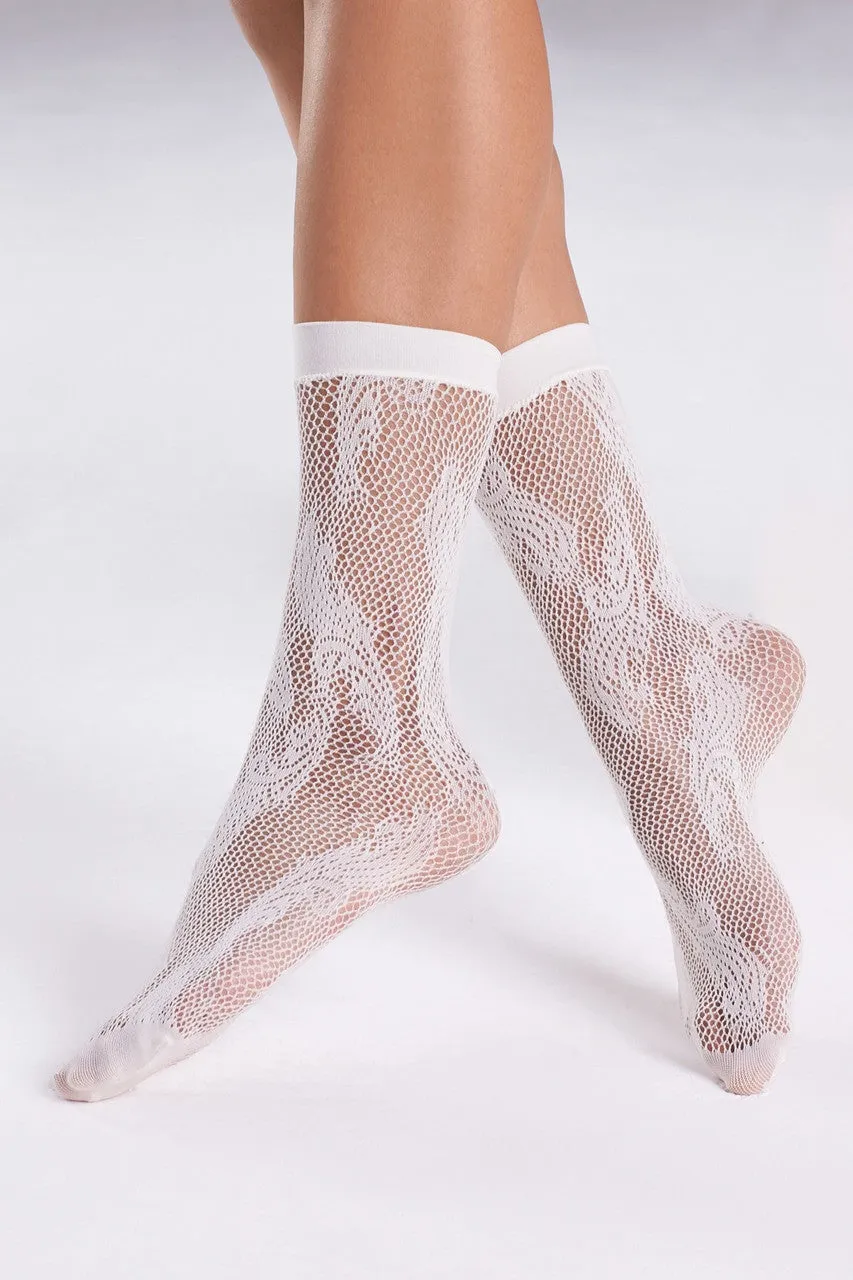 Plume Net Crew Socks