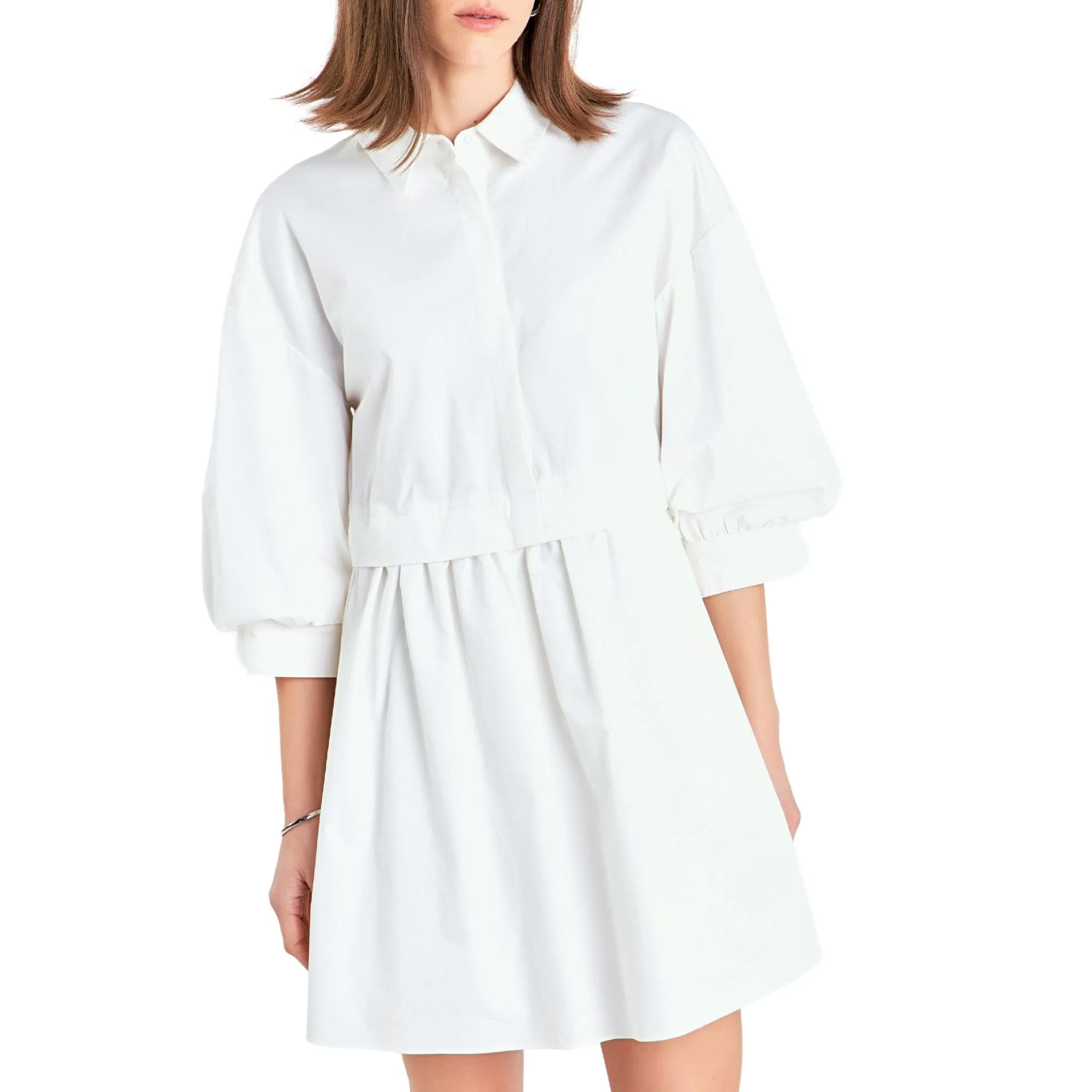 Puff Sleeve Shirt Dress