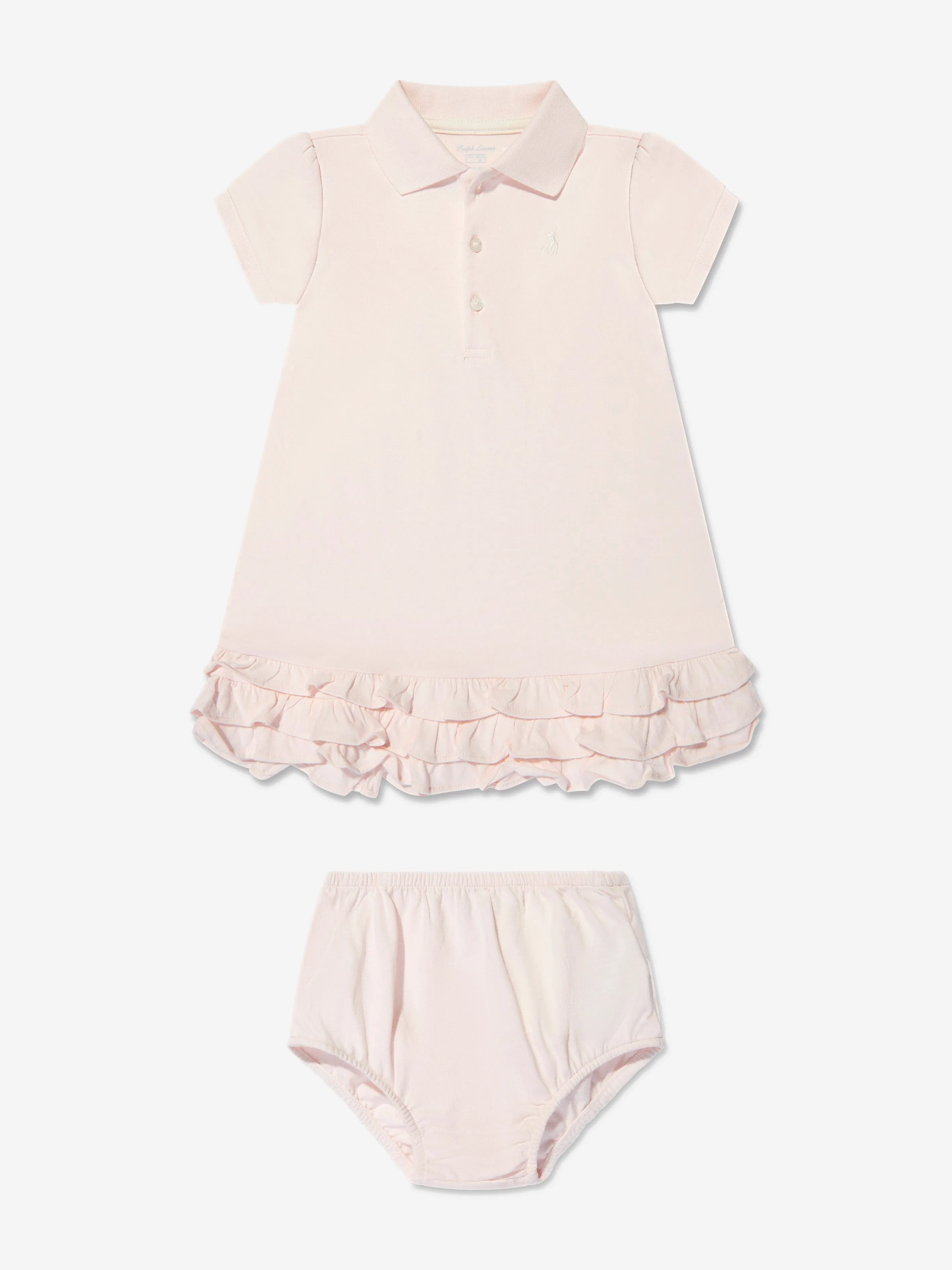 Ralph Lauren Baby Girls Cotton Dress With Knickers