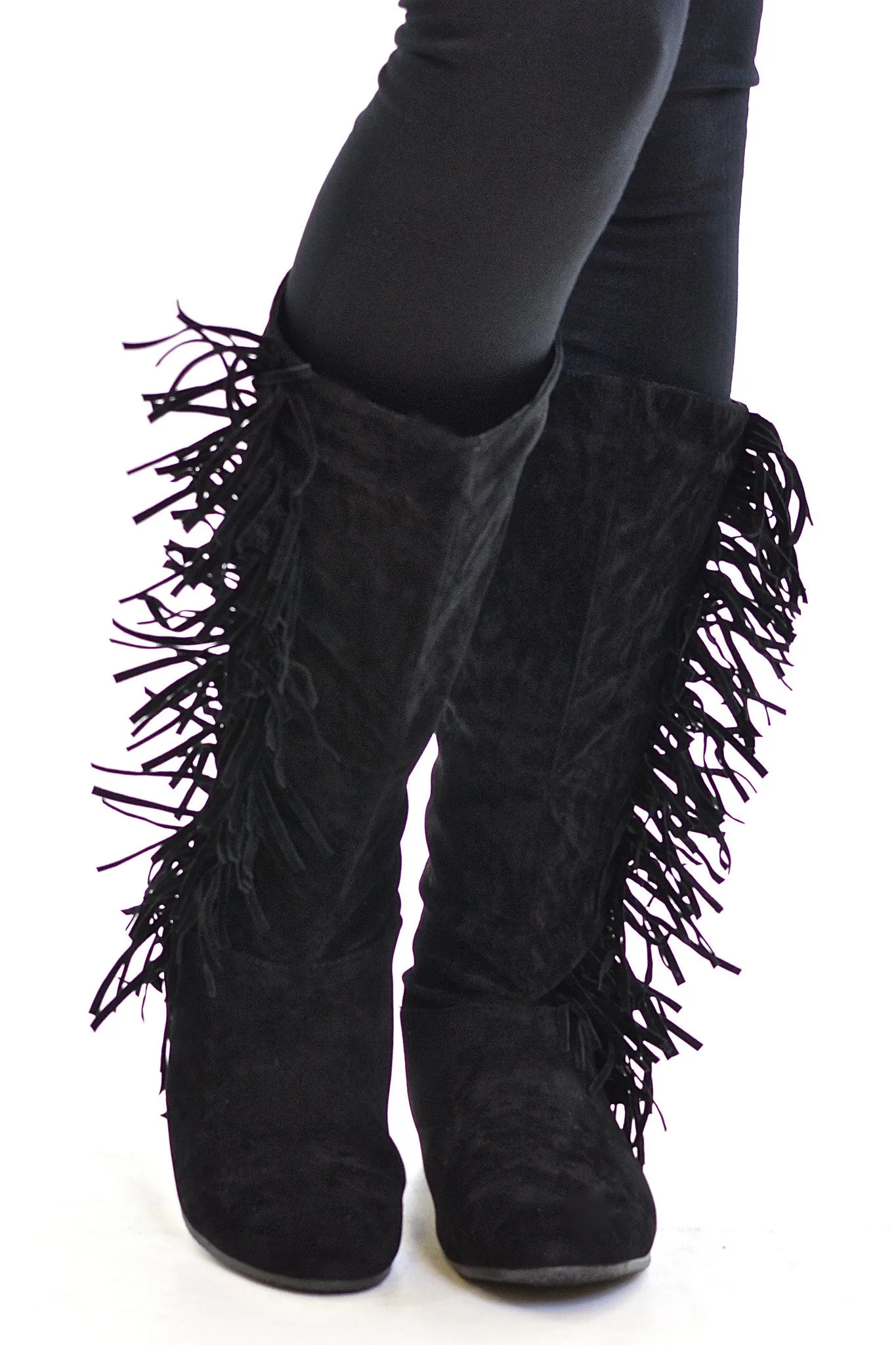 The Fringe Boots Black