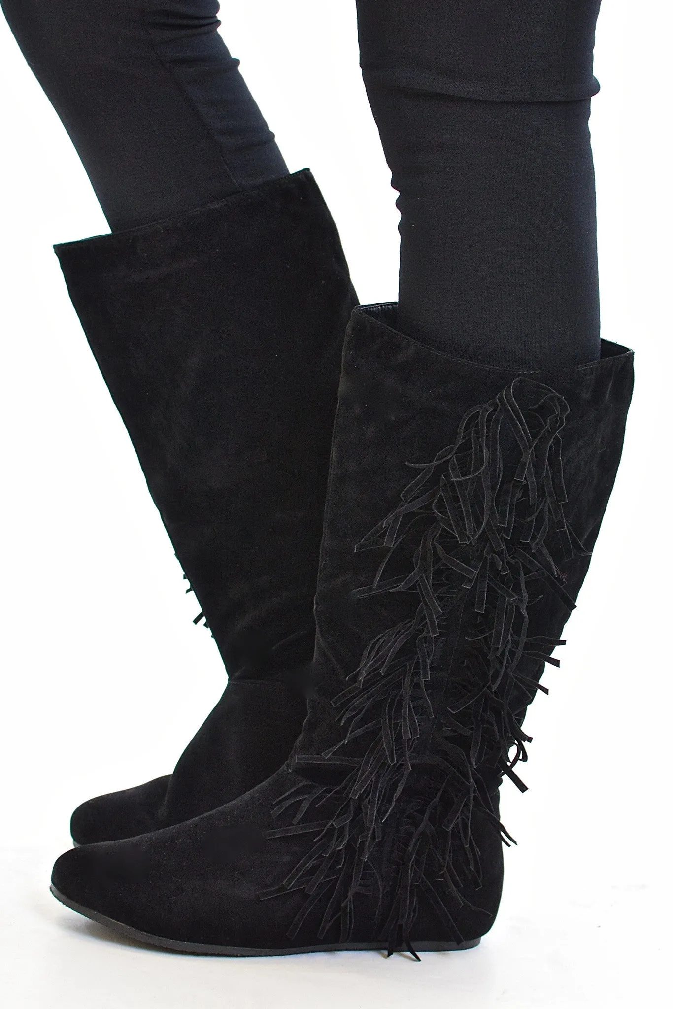 The Fringe Boots Black