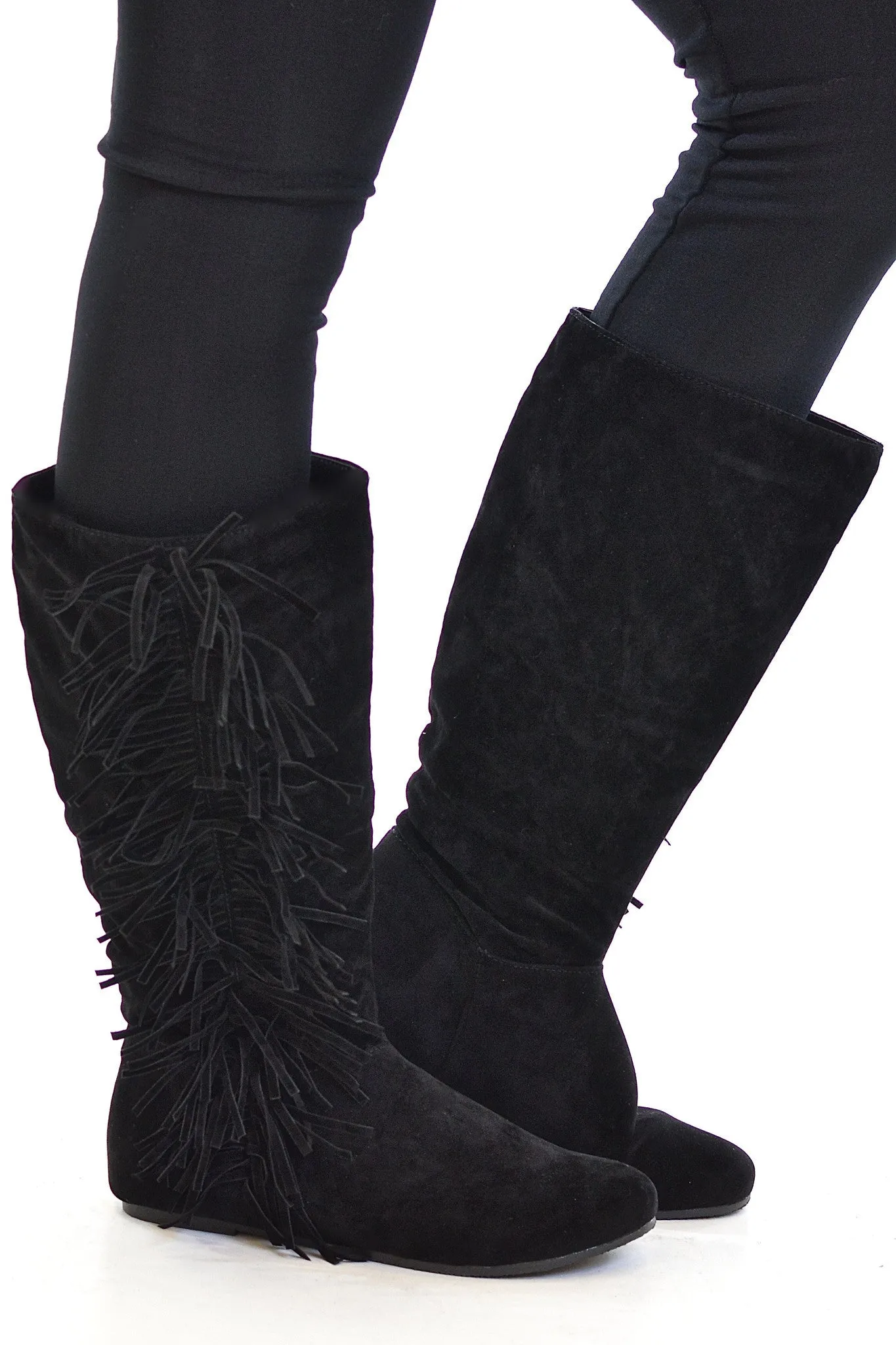 The Fringe Boots Black