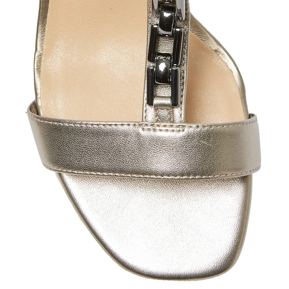 Unicorn Heel in Pewter Leather